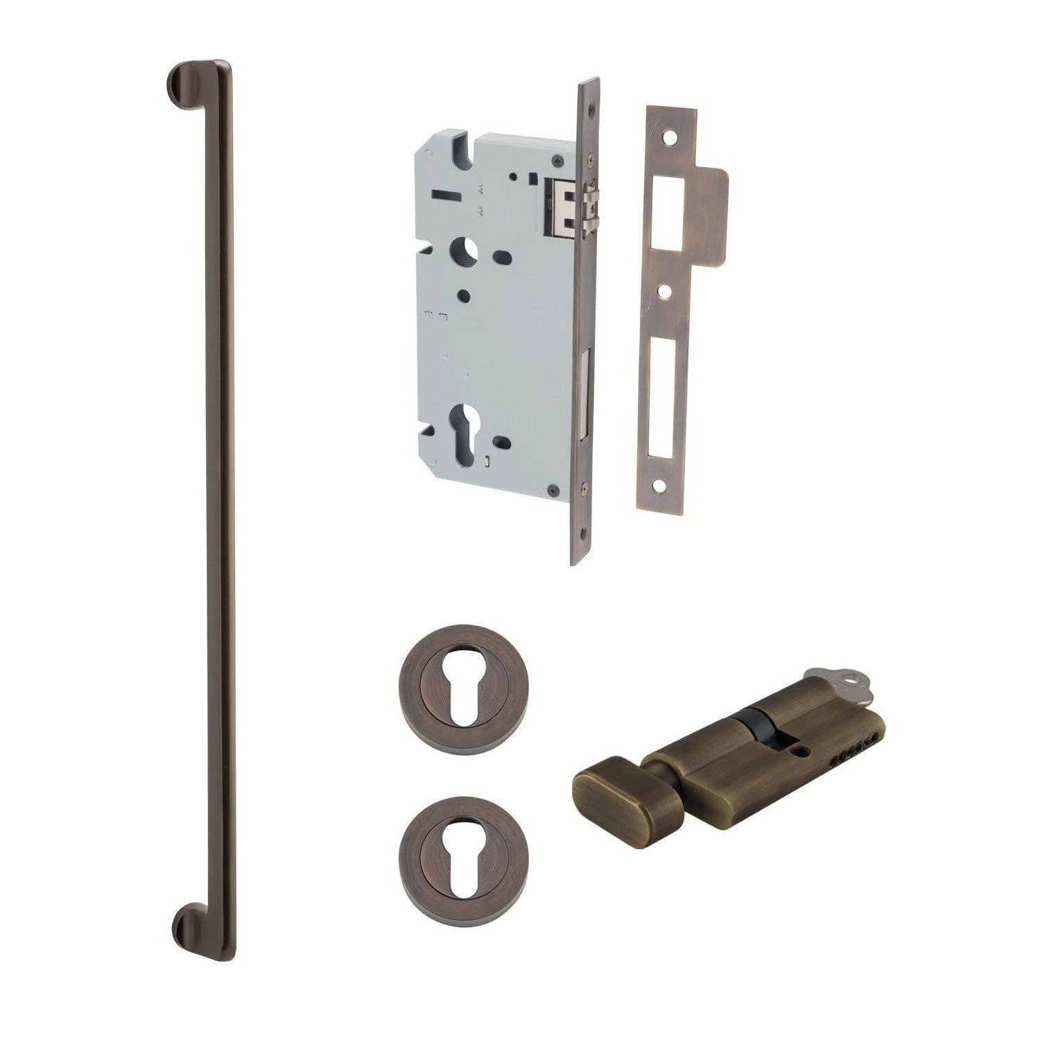 Iver Pull Handle Baltimore Key/Thumb Signature Brass Entrance Kit