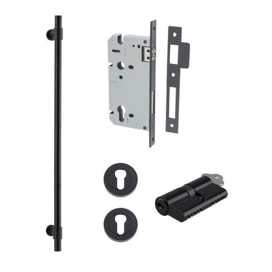 Iver Pull Handle Helsinki Key/Key Matt Black CTC600mm Entrance Kit