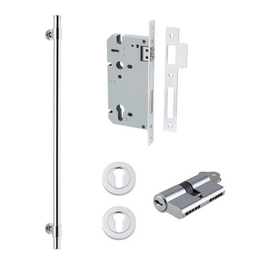Iver Pull Handle Helsinki Key/Key Polished Chrome CTC600mm Entrance Kit