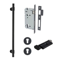 Iver Pull Handle Helsinki Key/Thumb Matt Black CTC450mm Entrance Kit