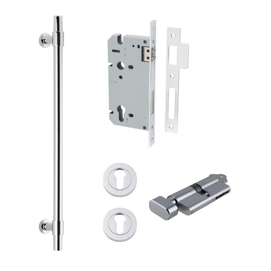 Iver Pull Handle Helsinki Key/Thumb Polished Chrome CTC450mm Entrance Kit