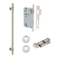 Iver Pull Handle Helsinki Key/Thumb Satin Nickel CTC450mm Entrance Kit