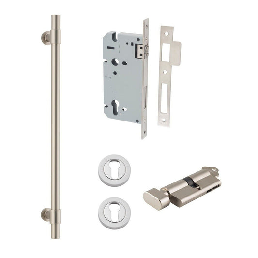 Iver Pull Handle Helsinki Key/Thumb Satin Nickel CTC450mm Entrance Kit