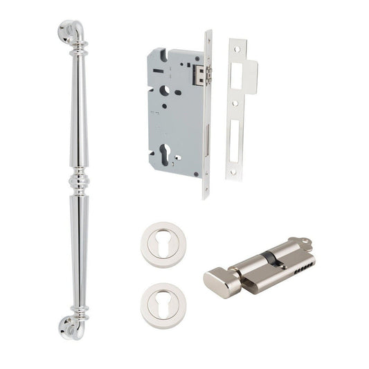 Iver Pull Handle Sarlat Key/Thumb Polished Nickel L485mm Entrance Kit
