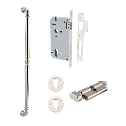 Iver Pull Handle Sarlat Key/Thumb Polished Nickel L635mm Entrance Kit