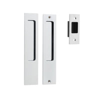 Iver Sliding Door Pull Rectangular Passage Kit Polished Chrome