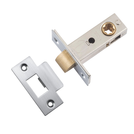 Iver Tube Latch Split Cam Hard Sprung 'T' Striker Brushed Chrome Backset 45mm
