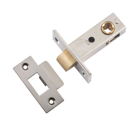 Iver Tube Latch Split Cam Hard Sprung 'T' Striker Satin Nickel Backset 45mm