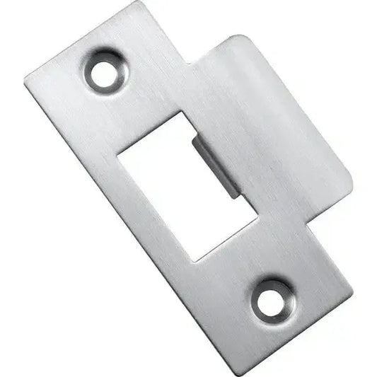 Iver Tube Latch Striker Universal 'T' To Suit Metal Door Frame Brushed Chrome W42xH70mm