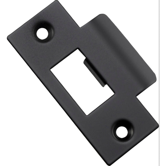 Iver Tube Latch Striker Universal 'T' To Suit Metal Door Frame Matt Black W42xH70mm
