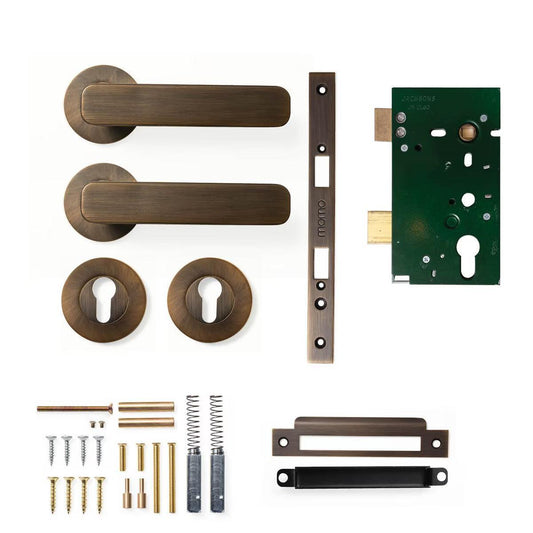 Momo Aspen Door Handle Entrance Set Bronze