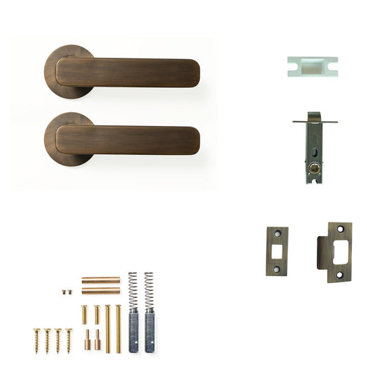 Momo Aspen Door Handle Tubular Latch Passage Set Bronze