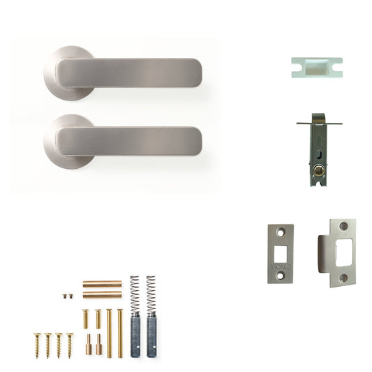 Momo Aspen Door Handle Tubular Latch Passage Set Dull Brushed Nickel
