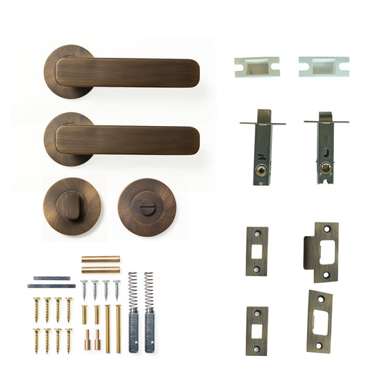 Momo Aspen Door Handle Tubular Latch Privacy Set Bronze