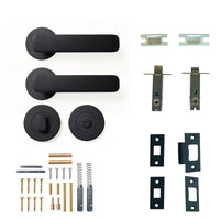 Momo Aspen Door Handle Tubular Latch Privacy Set Matt Black