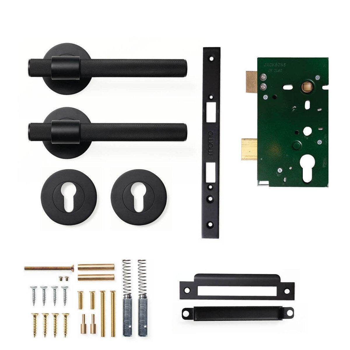 Momo Belgravia Door Handle Entrance Set Matt Black