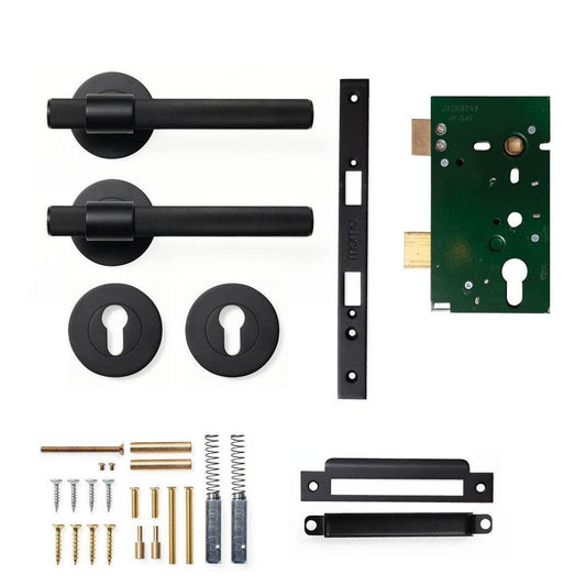Momo Belgravia Door Handle Entrance Set Matt Black