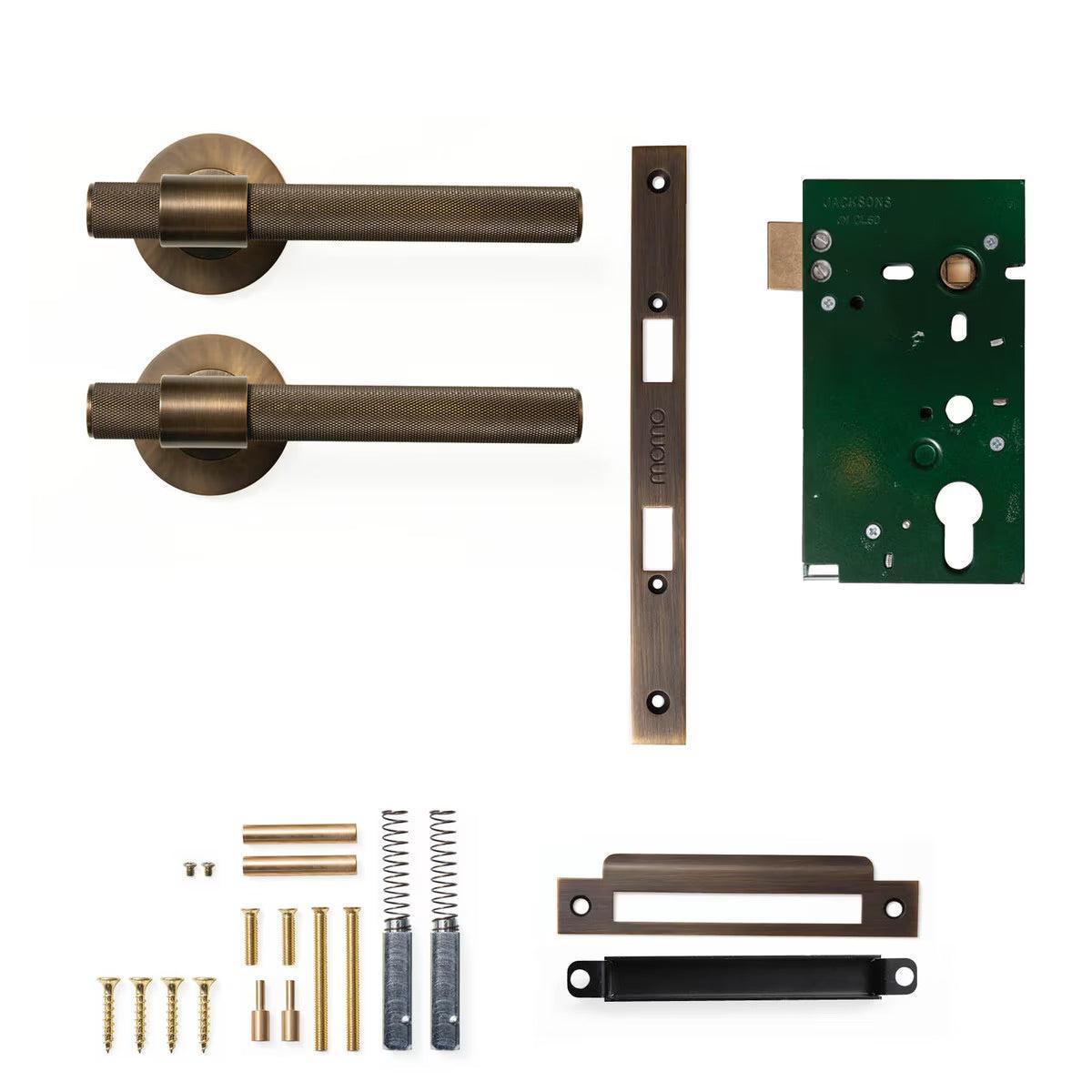Momo Belgravia Door Handle Mortice Lock Passage Set Bronze