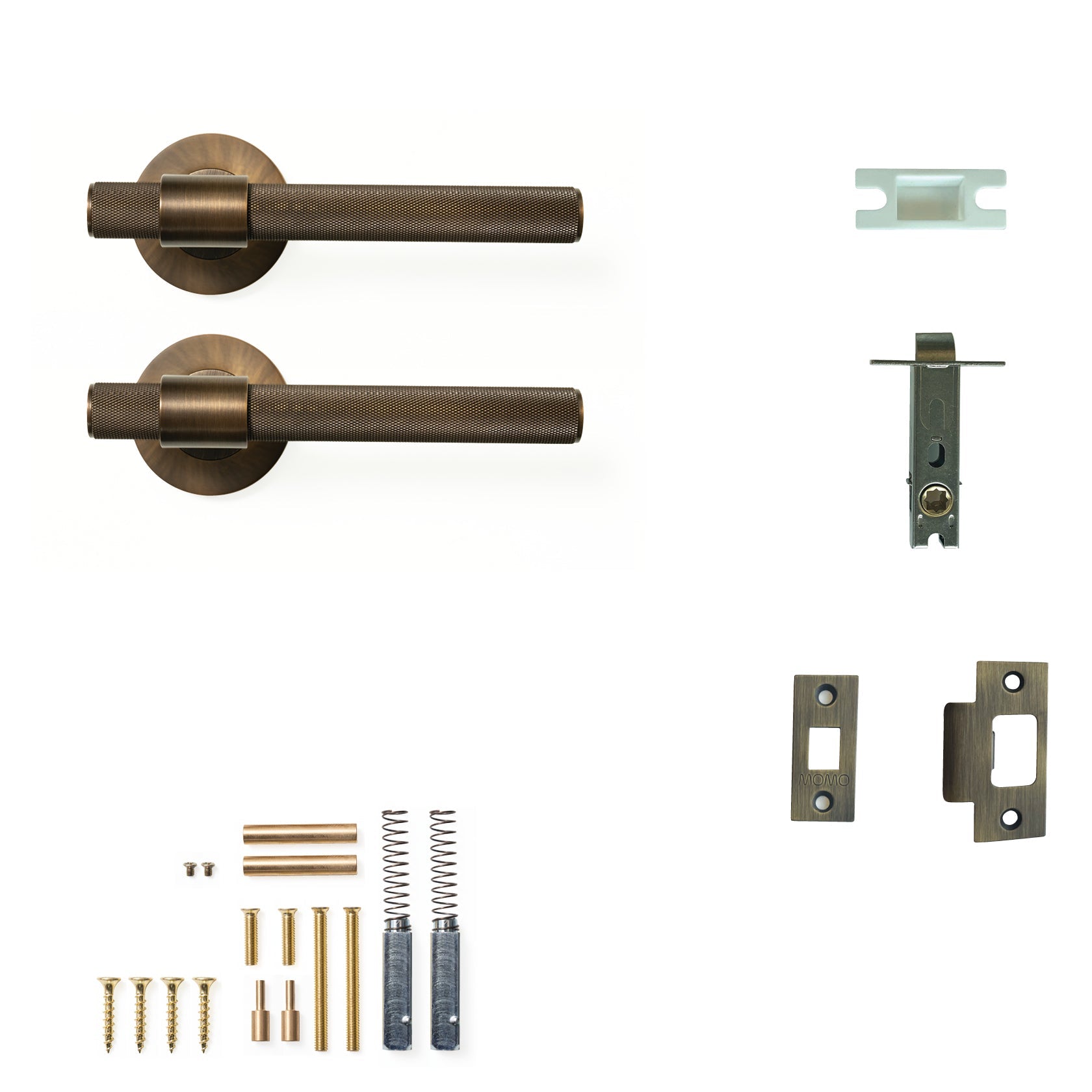 Momo Belgravia Door Handle Tubular Latch Passage Set Bronze