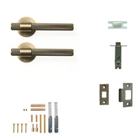 Momo Belgravia Door Handle Tubular Latch Passage Set Dark Brushed Brass