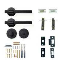 Momo Belgravia Door Handle Tubular Latch Privacy Set Matt Black