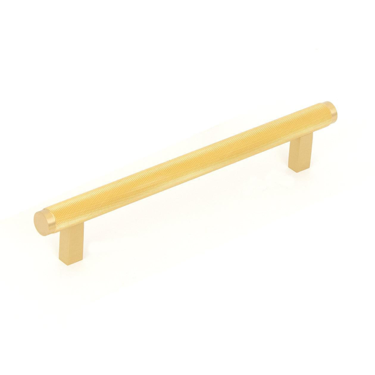 Momo Bellevue 160mm Knurled Bar Cabinet Pull Handle Brushed Satin Brass