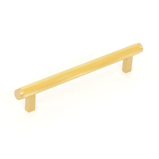 Momo Bellevue 160mm Knurled Bar Cabinet Pull Handle Brushed Satin Brass