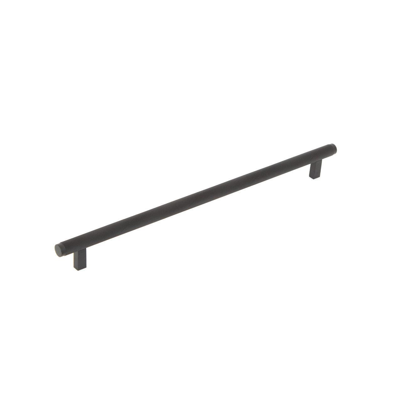Momo Bellevue 320mm Knurled Bar Cabinet Pull Handle Matt Black