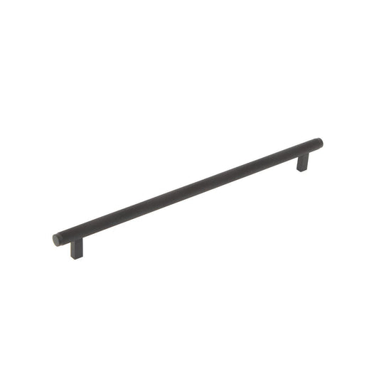 Momo Bellevue 320mm Knurled Bar Cabinet Pull Handle Matt Black