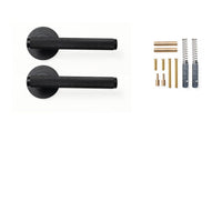 Momo Bellevue Knurled Door Handle Set Matt Black