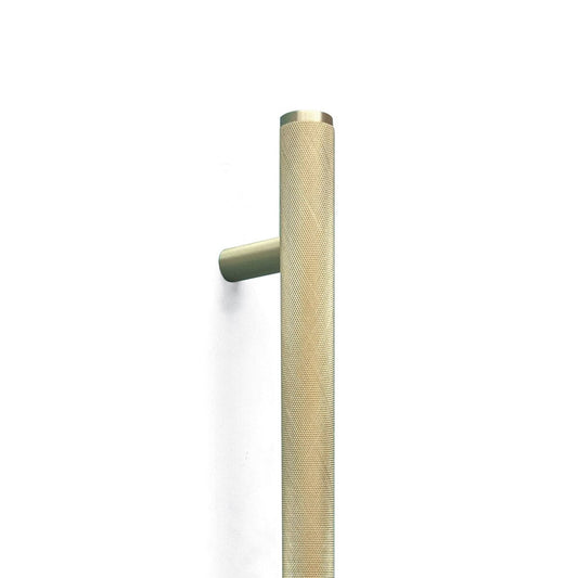 Momo Bellevue Knurled Door Pull Handle Brushed Satin Brass