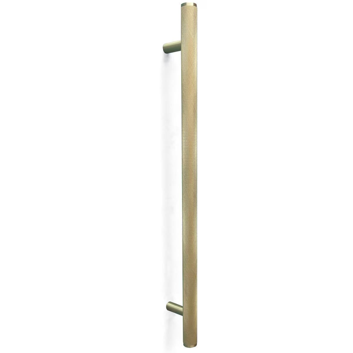 Momo Bellevue Knurled Entry Door Pull Handle Brushed Satin Brass