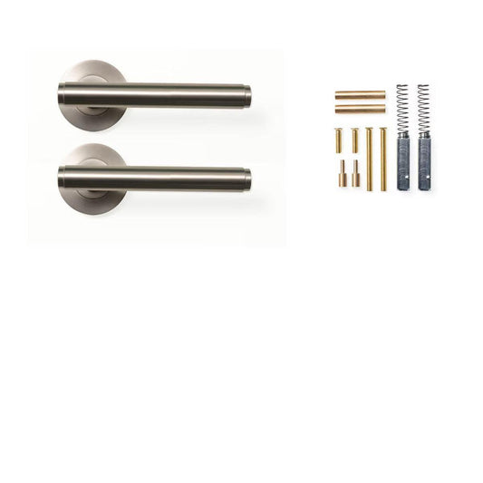 Momo Bellevue Plain Door Handle Set Dull Brushed Nickel