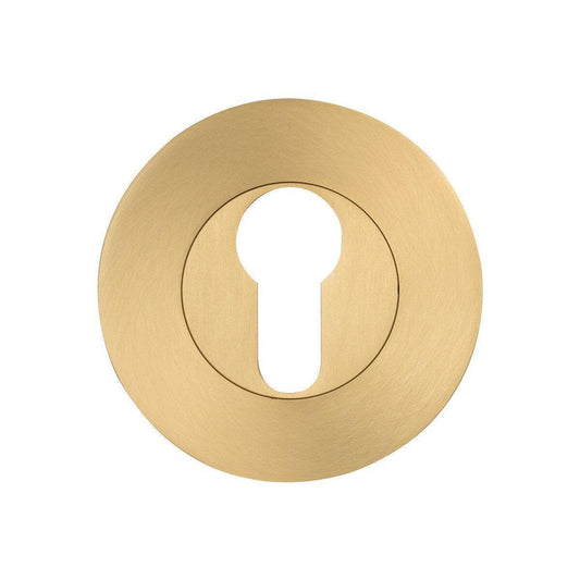 Momo Euro Cylinder Escutcheon Set Brushed Satin Brass