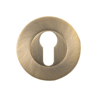 Momo Euro Cylinder Escutcheon Set Dark Brushed Brass