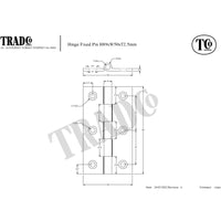 SDG Hinge Fixed Pin Antique Copper W50mm