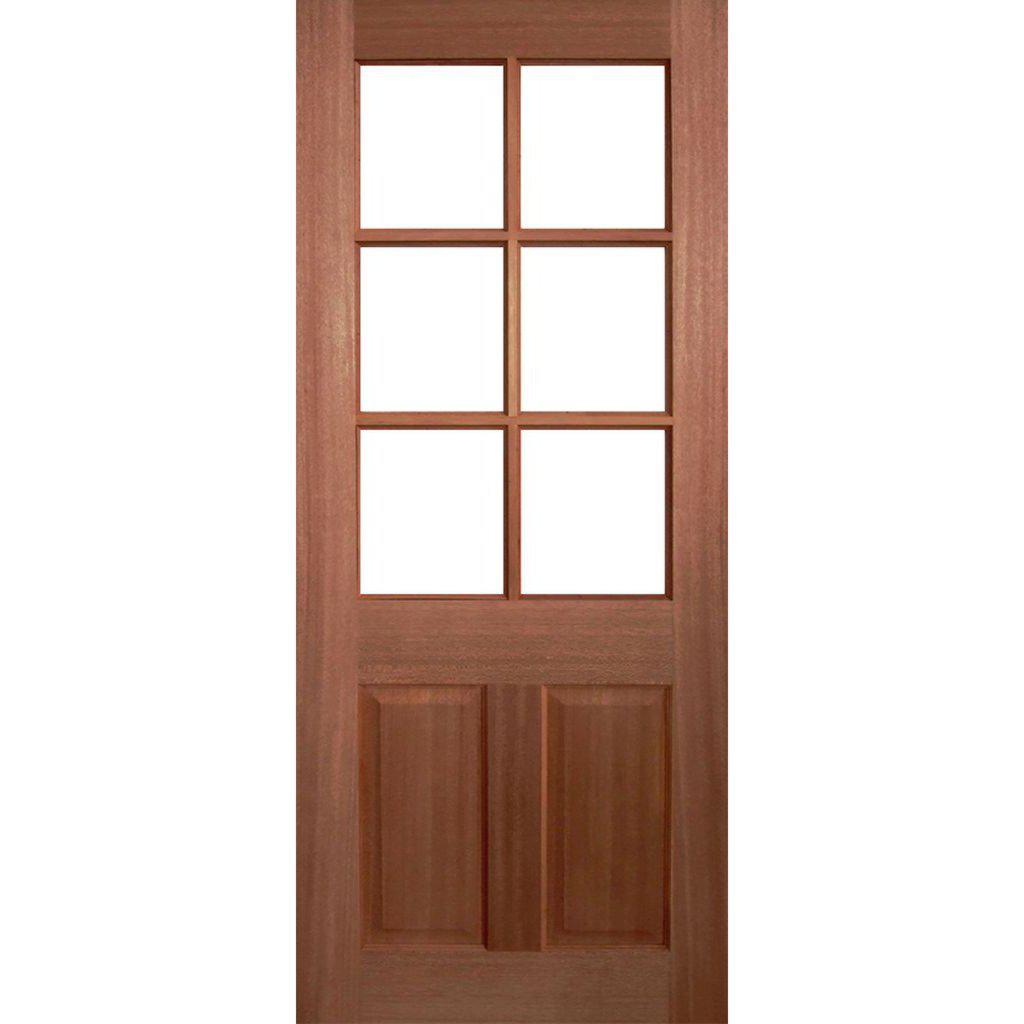 Solid Exterior 6 Glass Panel French Door