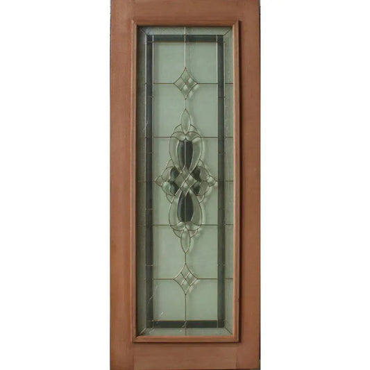 Solid Exterior Floral Diamond Triple Glazed Leadlight Panel Door With Heavy Moulding