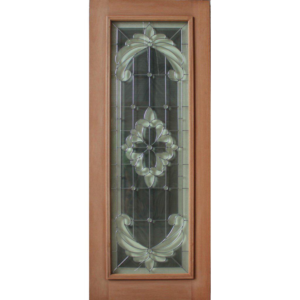Solid Exterior Grey Flower Triple Glazed Leadlight Panel Door With Heavy Moulding