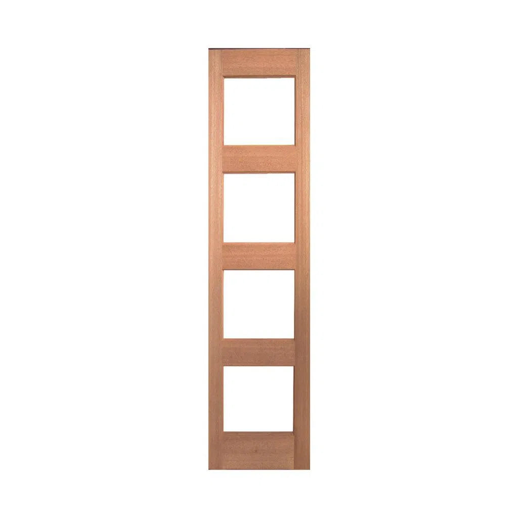 Solid Exterior Horizontal 4 Glass Panel Sidelight