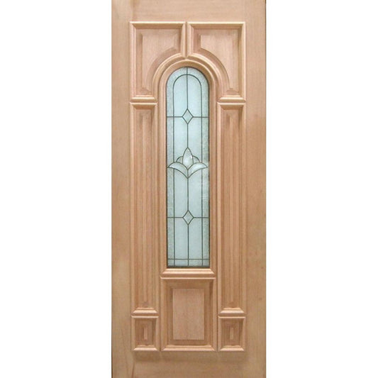 Solid Exterior Triple Glazed Leadlight Doors With Heavy Moulding
