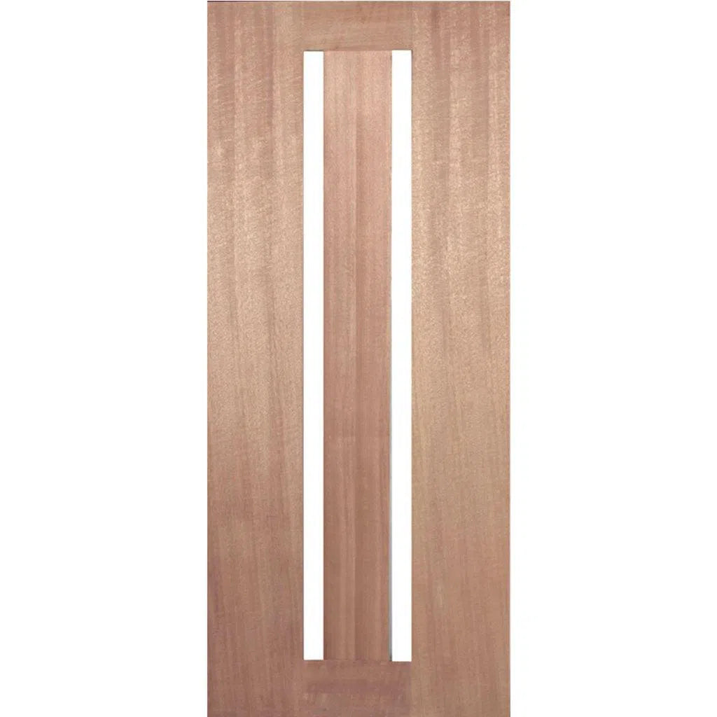 Solid Exterior Vertical 2 Glass Panel Door