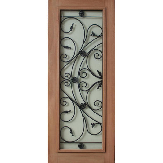 Solid Exterior Wrought Iron Door