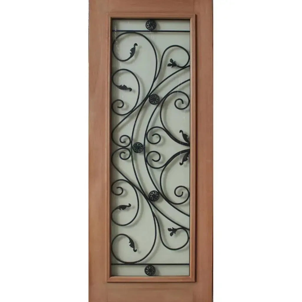 Solid Exterior Wrought Iron Door