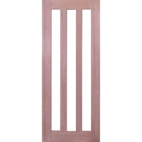 Solid Interior 3 Vertical Glass Panel Door