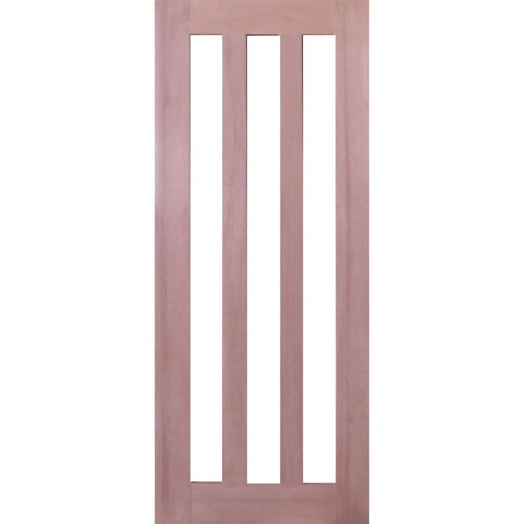 Solid Interior 3 Vertical Glass Panel Door