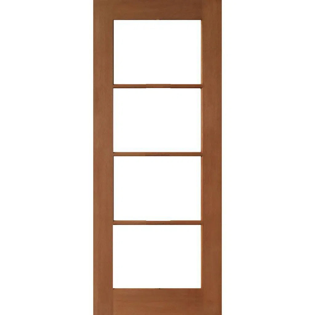 Solid Interior 4 Glass Panel French Door