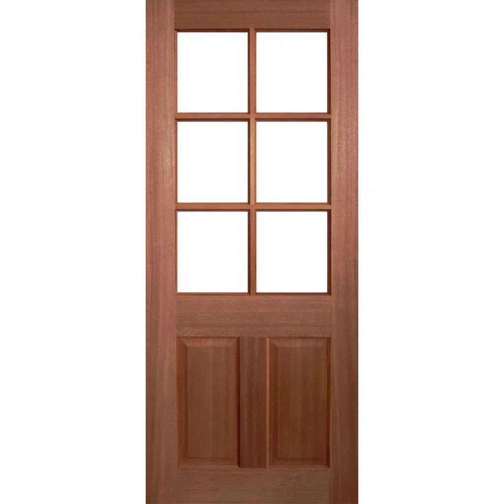 Solid Interior 6 Glass Panel French Door