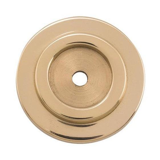 Tradco Backplate For Domed Cupboard Knob Polished Brass D32mm