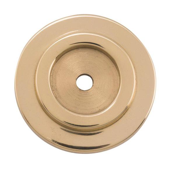 Tradco Backplate For Domed Cupboard Knob Unlacquered Polished Brass D25mm